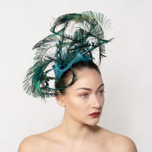 Peacock and Teal Fascinator by Isabella Josie Millinery