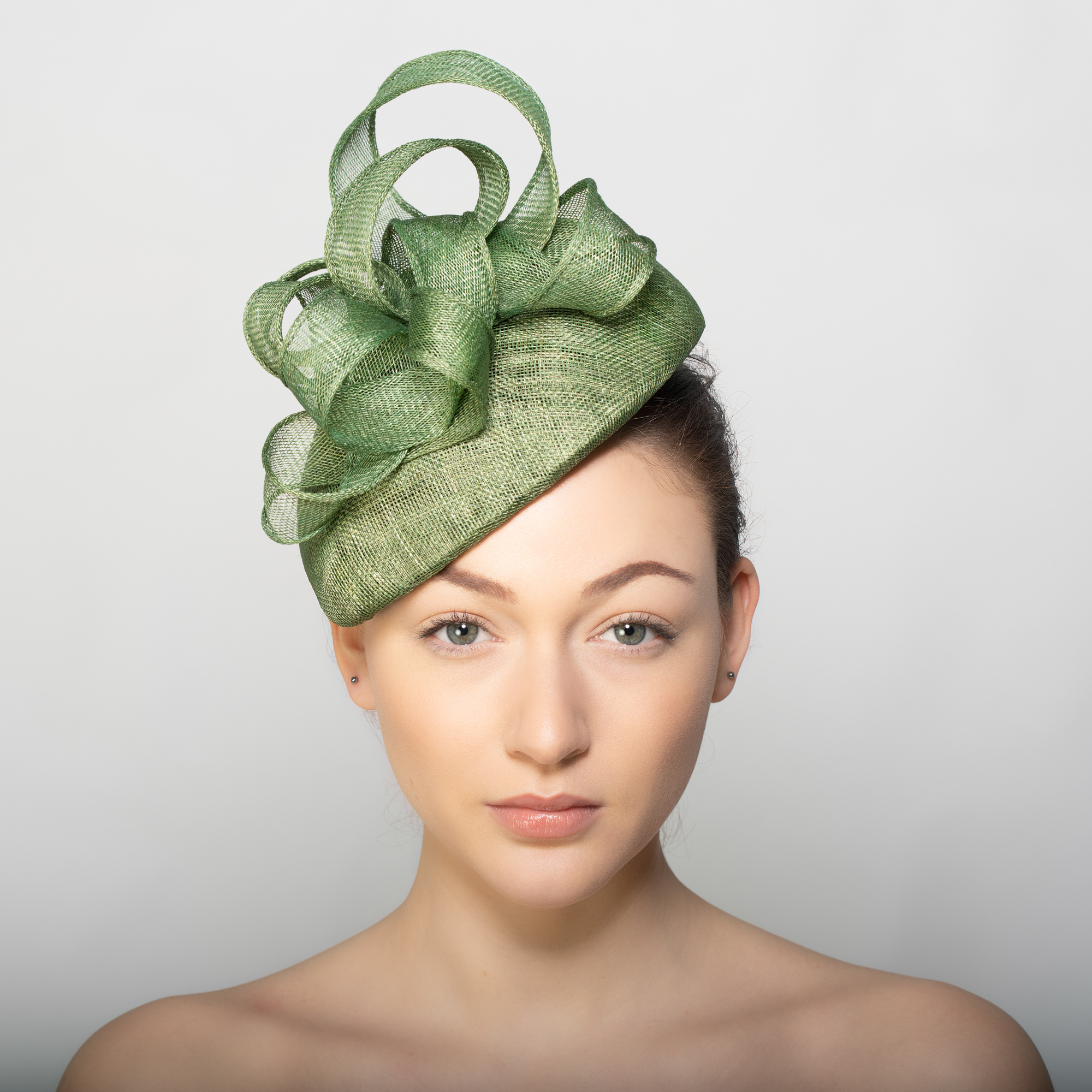 Forest Green Teardrop Hat very Kate Middleton by Isabella Josie Millinery