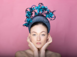 Navy and Teal Halo Headpiece by Isabella Josie Px