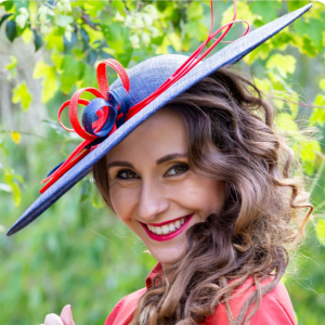 Navy and Red Hatinator by Isabella Josie Millinery