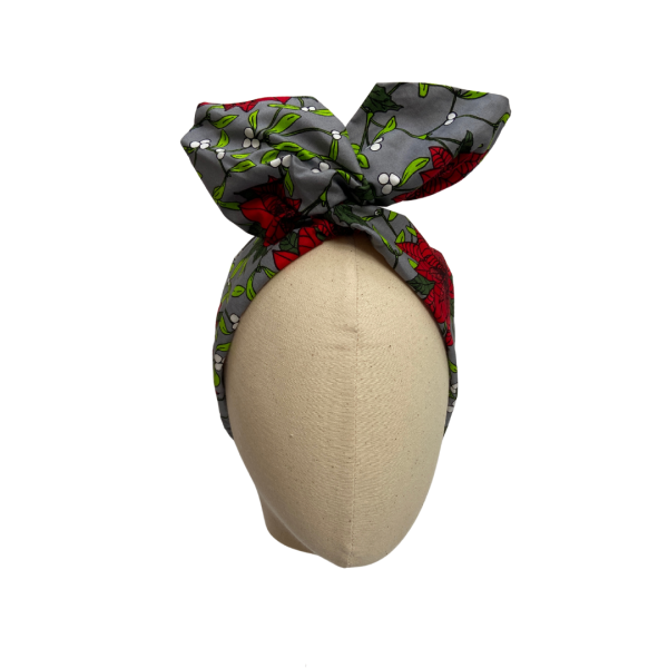 Grey Mistletoe Headwrap for Christmas Gift by Isabella Josie