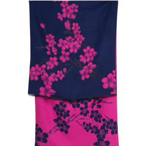 navy and cerise pink danube scarf