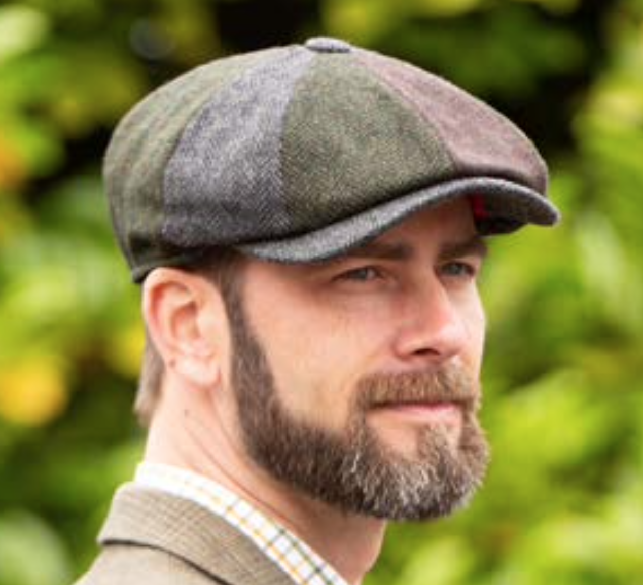 Patchwork herringbone tweed flat cap cheshire style by denton hats