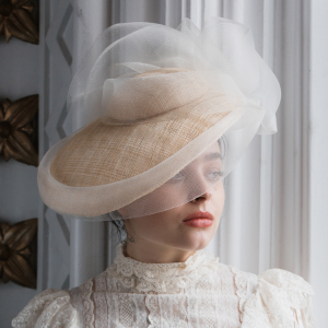 Natural Cream and Ivory Perching Hat by Isabella Josie