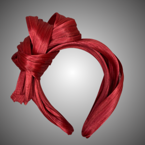 Red silk abaca knotted headband