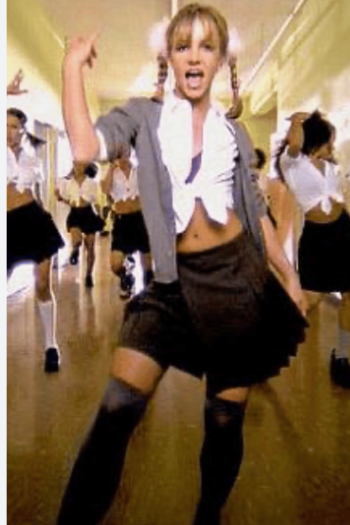 Britney Spears School girl video look for 1990s fashion blog