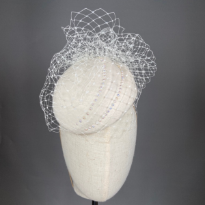 Ivory Bridal Hat with Pearl Detailing by Isabella Josie