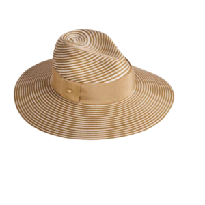 Sorrento Ladies Braid Fedora Latte and White